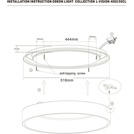 Люстра потолочная Odeon Light 4062/50CL SOLE светодиодная LED 50W