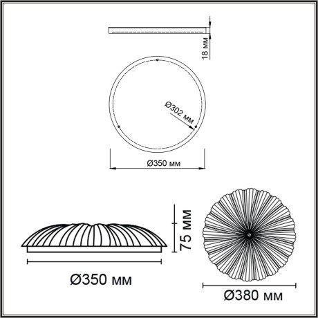 Светильник LED 48Вт 3000-6000K D380 IP20 пульт ДУ Sonex FORTUNA 7729/48L