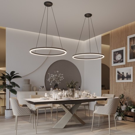 359711 Подвесной светодиодный черный Smart светильник (для упр. Алисой треб. шлюз 359392) 70W 4260Лм 1800-4000К CRI90 Novotech MONILE