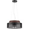 6598/3C MODERNI LN24 черный/черный. коричневый металл, эко кожа/металл, стекло Подвесной светильник Е27 3*40W 220V BASALTO