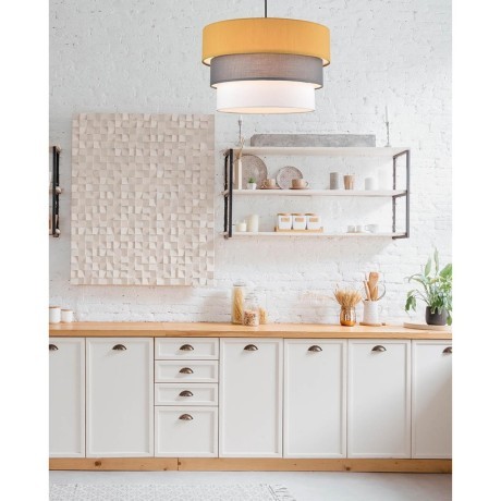 8038/3 MODERNI LN24 никель/желтый/серый/белый, металл/текстиль Подвесной светильник Е27 3*60W 220V ILAIDA