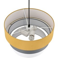 8038/3 MODERNI LN24 никель/желтый/серый/белый, металл/текстиль Подвесной светильник Е27 3*60W 220V ILAIDA