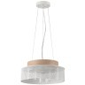 6599/3C MODERNI LN24 белый/белый, бежевый металл, эко кожа/металл, стекло Подвесной светильник Е27 3*40W 220V BASALTO