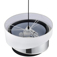 8040/3 MODERNI LN24 никель/белый/серебро/черный, металл/текстиль Подвесной светильник Е27 3*60W 220V INDIRA