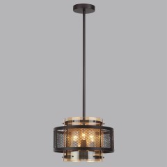 8007/3 MODERNI LN24 черный/черный, золотой металл/металл, стекло Подвесной светильник Е14 3*40W 220V Zarina