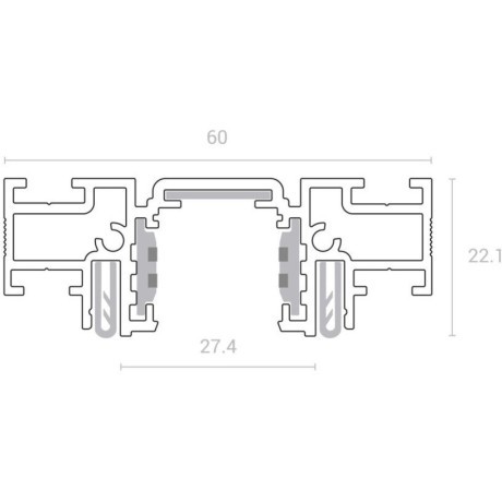 Шинопровод (тонкий) для демпферных натяжных потолков 2м SLIM TRACK 01 Novotech 135179
