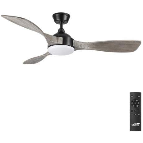7702/24L VIVA LED SN24 Люстра-вентилятор черный/серое дерево LED 24Вт 3000-6000K D1320 пульт ДУ STORM