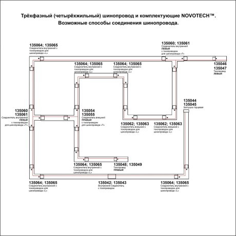 2м черный трехфазный шинопровод Novotech 135238