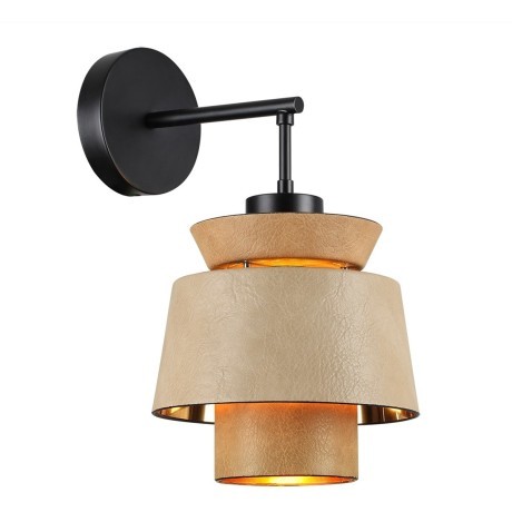 4992/1W PENDANT ODL24 401 черный/бежевый/терракотовый/золотой/металл/экокожа Бра E14 1*40W KRESSA