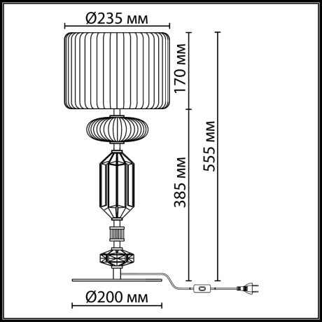 Настольная лампа E14 2*40W TERRA 5414/2TA
