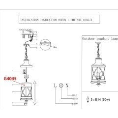 Уличный подвесной светильник Odeon Light 4045/3 SATION IP44 под лампы 3xE14 3*60W