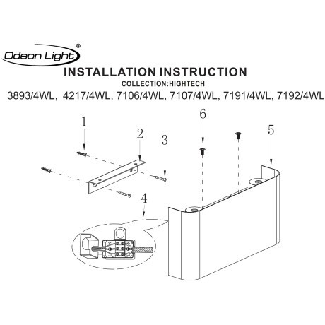 Настенный светильник белый металлический прямоугольник Odeon Light LED 4W 3000K 220V MAGNUM 7191/4WL