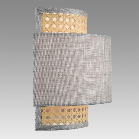 8043/1W MODERNI LN24 черный/серый/бежевый, металл/текстиль/ротанг Бра Е27 1*60W 220V LAUNA