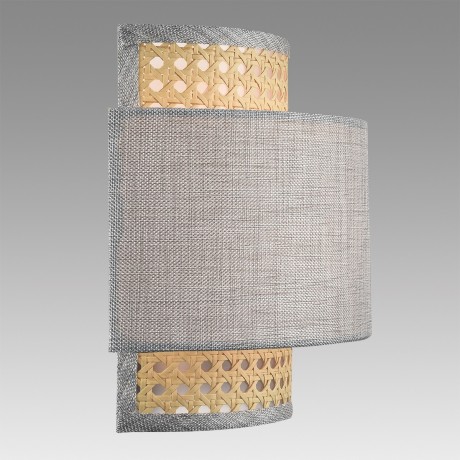 8043/1W MODERNI LN24 черный/серый/бежевый, металл/текстиль/ротанг Бра Е27 1*60W 220V LAUNA