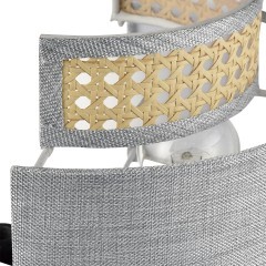 8043/1W MODERNI LN24 черный/серый/бежевый, металл/текстиль/ротанг Бра Е27 1*60W 220V LAUNA