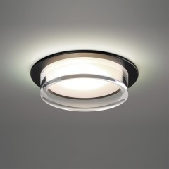 371026 Черный круглый встраиваемый светильник с акриловым кольцом под лампу GX53 макс 12Вт 220-240V IP20 Novotech GEM