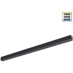 359934 Черный трековый линейный светильник 65см с перекл. цв. темп. 3000;4000;6000К (токопроводящий) 220В 30Вт 24° 1950Лм CRI90 Novotech VECTOR