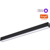 359939 Черный трековый линейный SMART светильник 22см (токопроводящий), пульт ДУ/Tuya Smart Life/Алиса 3000-6000К 220В 24Вт 120° 1440Лм CRI90 Novotech VECTOR