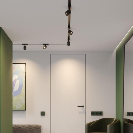 359807 Черный светодиодный однофазный трехжильный трековый светильник 10Вт 882Лм 3000К 32° CRI≥90 180-265V IP20 Novotech SOLETTE