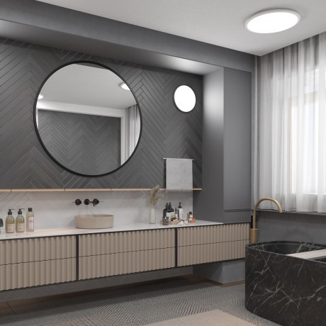 Светильник влагозащищ. диммир. с датчиком движения (пульт ДУ в комплекте) IP43 LED 48W 4320Лм 3000-6000К Novotech MASK 359213