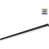 359942 Черный трековый линейный светильник 87см с перекл. цв. темп. 3000;4000;6000К (токопроводящий) 220В 30Вт 120° 1950Лм CRI90 Novotech VECTOR