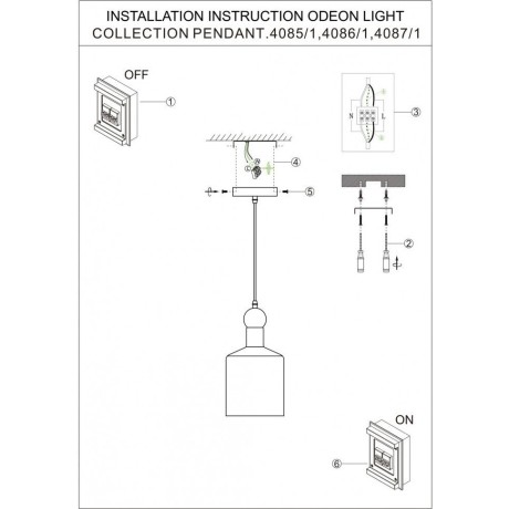 Подвесной светильник с 1 плафоном Odeon Light 4085/1 BOLLI под лампу 1xE27 1*40W