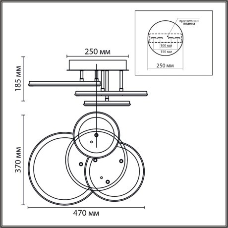 Умная люстра потолочная с ПДУ и голосовым управлением LED 60W 3000-6500К 220V ALIS SMART 8380/60CL