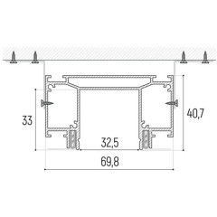 Интрудер (профиль) 2м для встраивания трёхфазного шинопровода в демпферный натяжной потолок SLOTT INTRUDER (KRAAB SYSTEMS) 135189