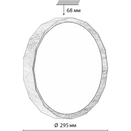 Светильник LED 18Вт 4000K D295 IP43 Sonex ZIF WOOD 7637/AL