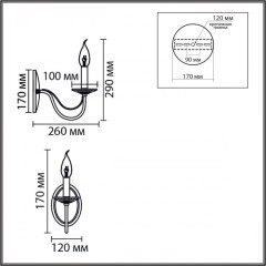 Бра E14 220V Lumion INCANTO 8033/1W