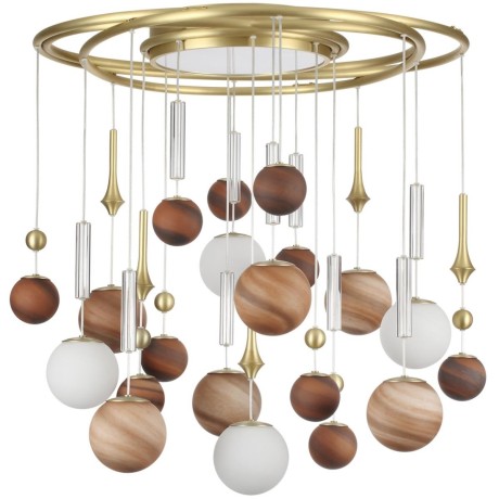 5457/21C Люстра потолочная премиум, коричневая, лампы G9 20шт (нет в компл) + LED 20W 2500K 1850лм ODEON LIGHT EXCLUSIVE CALLISTO