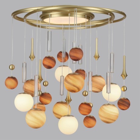 5457/21C Люстра потолочная премиум, коричневая, лампы G9 20шт (нет в компл) + LED 20W 2500K 1850лм ODEON LIGHT EXCLUSIVE CALLISTO