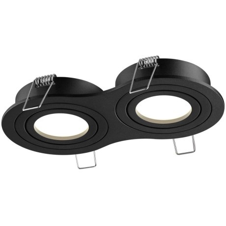 371024 Черный двойной встраиваемый светильник 2x92мм с поворотными лампами GU10 2x50W 220-240V IP20 Novotech MORUS