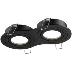 371024 Черный двойной встраиваемый светильник 2x92мм с поворотными лампами GU10 2x50W 220-240V IP20 Novotech MORUS