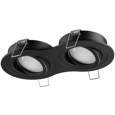 371024 Черный двойной встраиваемый светильник 2x92мм с поворотными лампами GU10 2x50W 220-240V IP20 Novotech MORUS