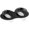 371024 Черный двойной встраиваемый светильник 2x92мм с поворотными лампами GU10 2x50W 220-240V IP20 Novotech MORUS