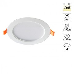 Встраиваемый светильник IP20 LED 3000K 20W Novotech LUNA 357575