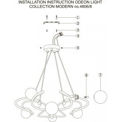 Люстра подвесная Odeon Light 4806/8 SLOTA под лампы 8xG9 8*40W