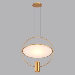 7028/2L HIGHTECH ODL25 золото/белый матовый/ металл/акрил Подвесной светильник золот. поворотный 150°  IP20 LED GU10 2*7W ORBITE