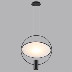 7029/2L HIGHTECH ODL25  черный/бел матовый металл/акрил Подвесной светильник черный  поворотный 150°  IP20 LED GU10 2*7W ORBITE