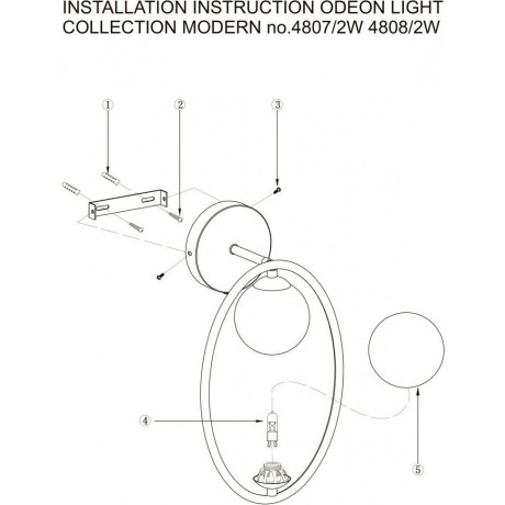 Бра Odeon Light 4807/2W SLOTA под лампы 2xG9 2*40W