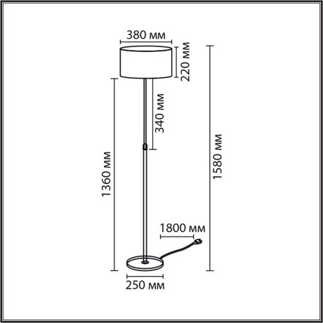 8358/1F Торшер Lumion CLASSI E27 60W 220V IRISA
