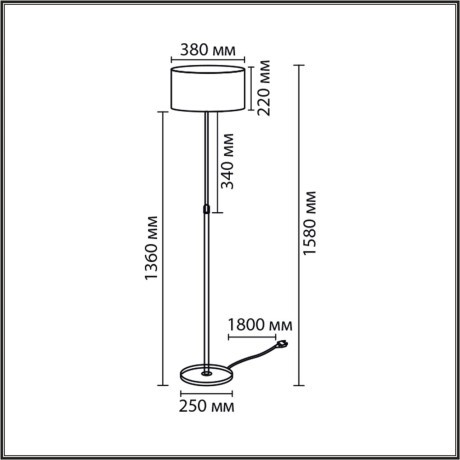 8358/1F Торшер Lumion CLASSI E27 60W 220V IRISA