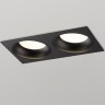 371008 Черный двойной встраиваемый в ГКЛ спот с 2 лампами GX53 макс 12Вт и антибликовыми фильтрами Novotech GEMINI WIR