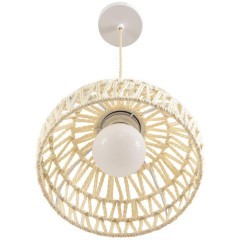 8368/1A Подвесной светильник с бежевым плафоном из натурального джутового шнура, с белым основанием, под лампу E27 LUMION BOHO ECO