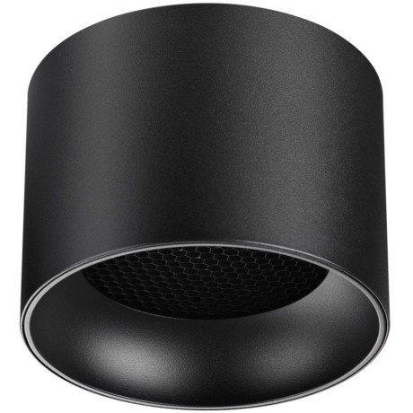 371010 Черный круглый накладной светильник с лампой GX53 макс 12Вт и антибликовым фильтом Novotech GEMINI