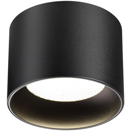 371010 Черный круглый накладной светильник с лампой GX53 макс 12Вт и антибликовым фильтом Novotech GEMINI